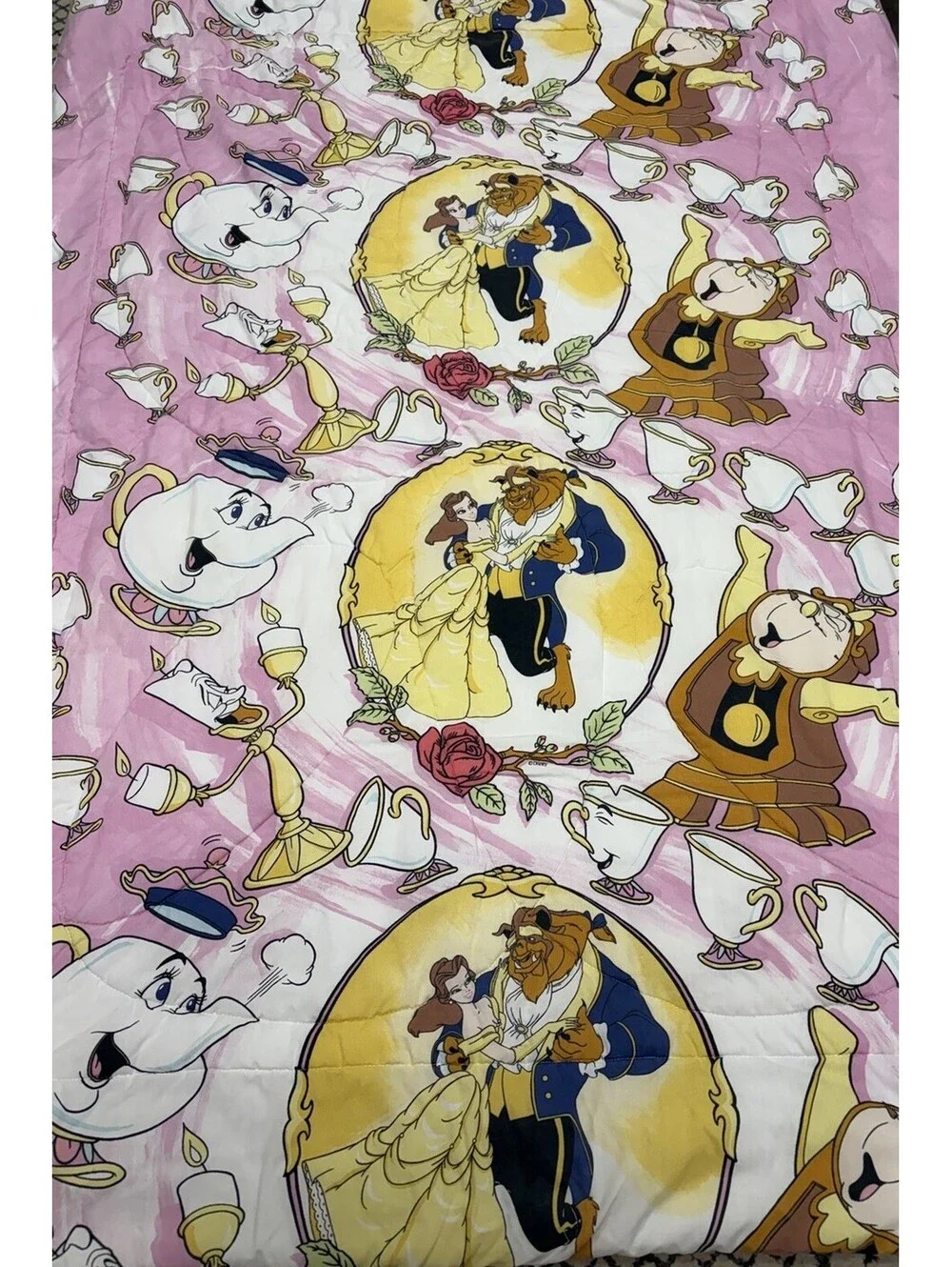 Vintage Beauty And The Beast Reversable Twin Comforter  Disney